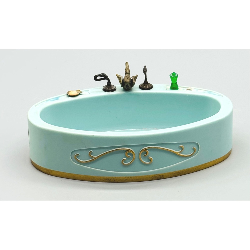 Ideal Dollhouse Petite Princess Bathtub Bathroom Swan Faucet Vintage 1960s